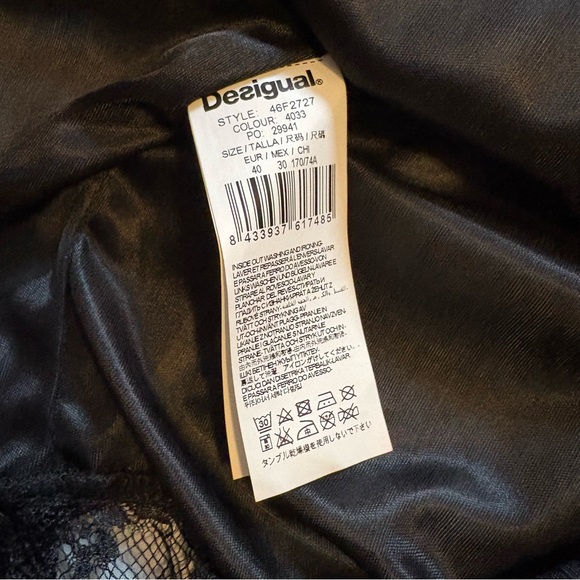 Desigual Botanical Mandala Print Skirt with Lace and Velvet Accents Size Medium - Picture 6 of 10